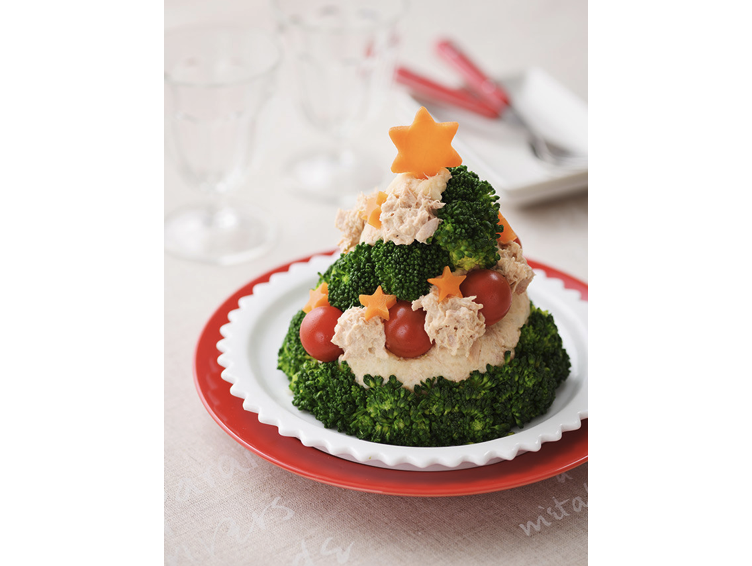 シーチキンポテサラのクリスマスツリー
